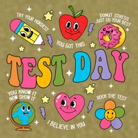 Test Day Rock The Test Testing Day Motivational Teacher Garment-Dyed Women's Muscle Tee