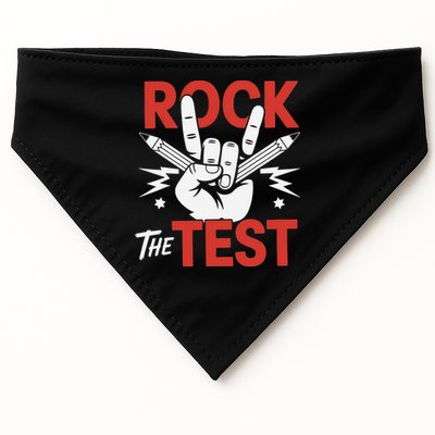 Testing Day Rock The Test Rock Music Teacher Student USA-Made Doggie Bandana