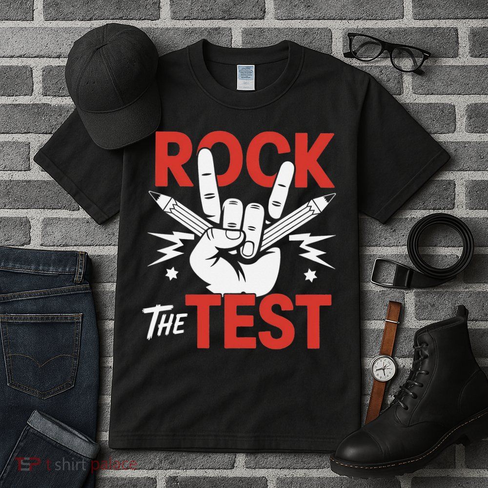 Testing Day Rock The Test Rock Music Teacher Student Tall T-Shirt