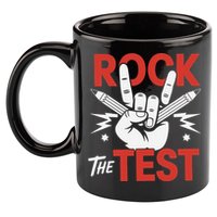 Testing Day Rock The Test Rock Music Teacher Student 11oz C Handle Ceramic Mug