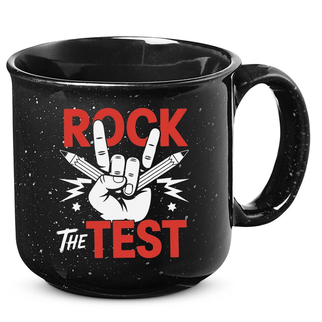 Testing Day Rock The Test Rock Music Teacher Student 15oz Campfire Ceramic Mug