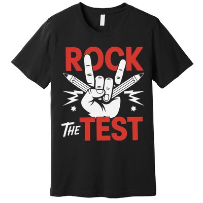 Testing Day Rock The Test Rock Music Teacher Student Premium T-Shirt