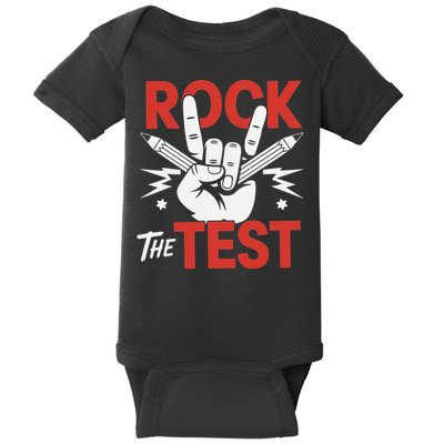 Testing Day Rock The Test Rock Music Teacher Student Baby Bodysuit