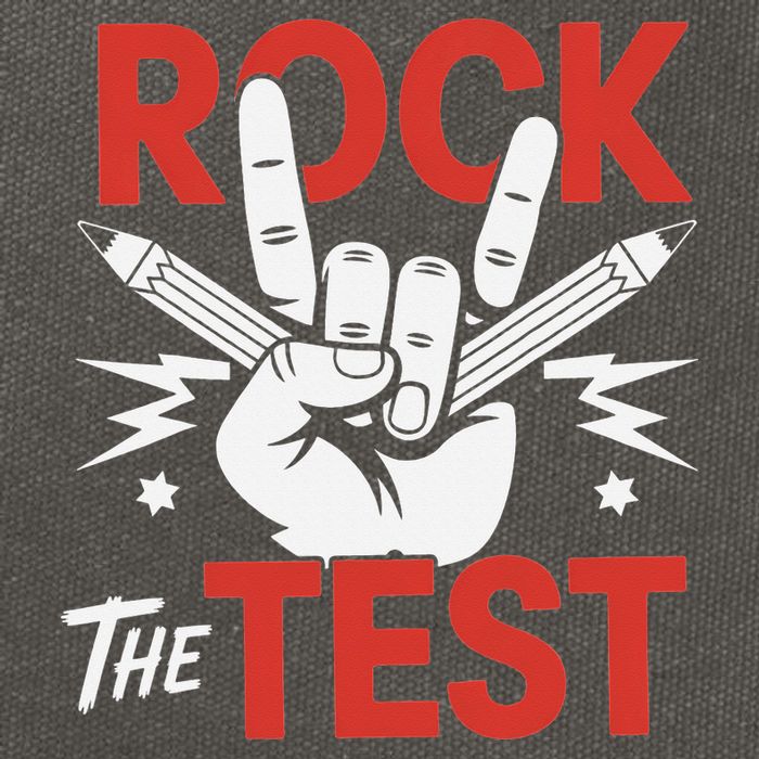 Testing Day Rock The Test Rock Music Teacher Student Cotton Canvas Backpack