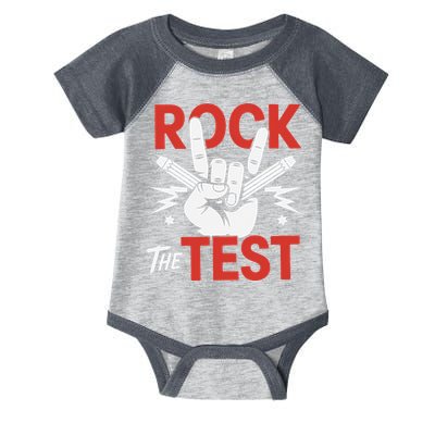 Testing Day Rock The Test Rock Music Teacher Student Infant Baby Jersey Bodysuit