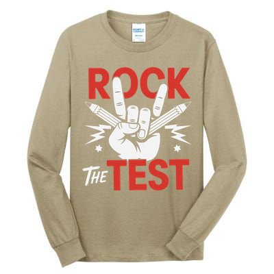 Testing Day Rock The Test Rock Music Teacher Student Tall Long Sleeve T-Shirt