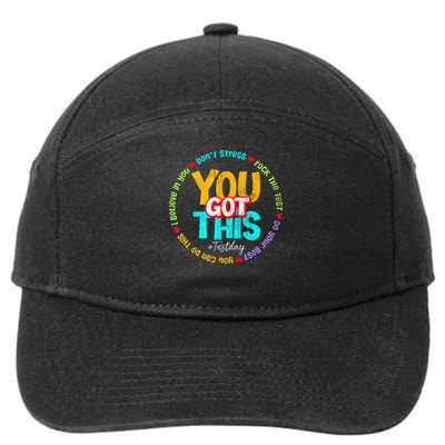 Test Day Rock The Test Teacher Testing Day You Got This Family Girl 7-Panel Snapback Hat