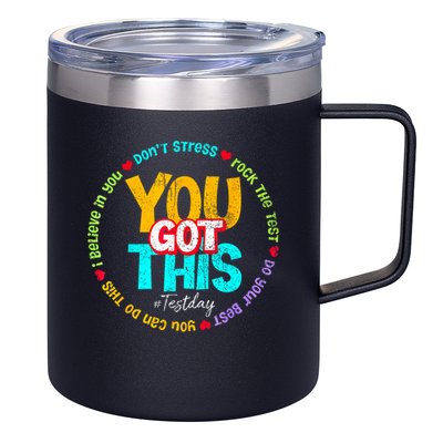 Test Day Rock The Test Teacher Testing Day You Got This Family Girl 12oz Stainless Steel Coffee Mug