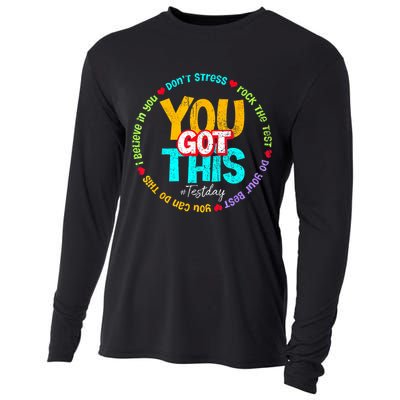 Test Day Rock The Test Teacher Testing Day You Got This Family Girl Cooling Performance Long Sleeve Crew