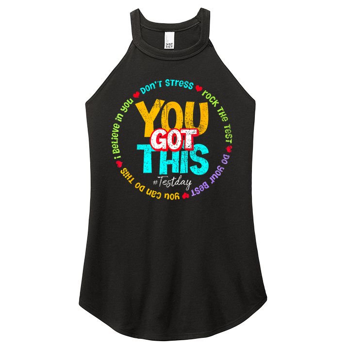 Test Day Rock The Test Teacher Testing Day You Got This Family Girl Women's Perfect Tri Rocker Tank