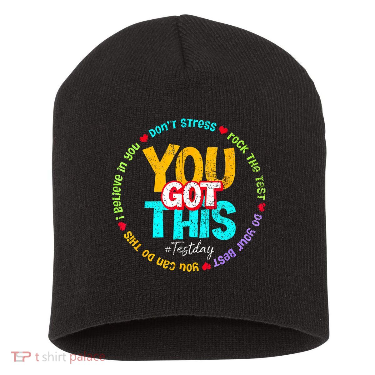 Test Day Rock The Test Teacher Testing Day You Got This Family Girl Short Acrylic Beanie