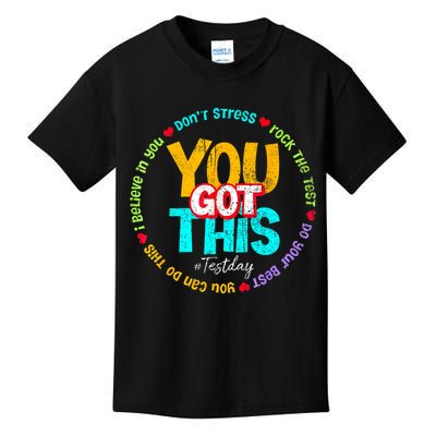 Test Day Rock The Test Teacher Testing Day You Got This Family Girl Kids T-Shirt