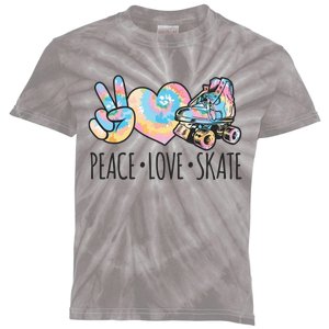 Tie Dye Roller Skating For Teen Girl Peace Love Skate Kids Tie-Dye T-Shirt