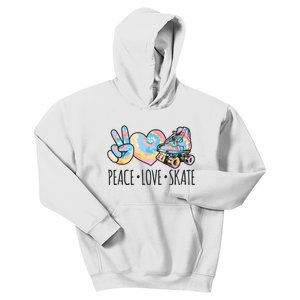 Tie Dye Roller Skating For Teen Girl Peace Love Skate Kids Hoodie