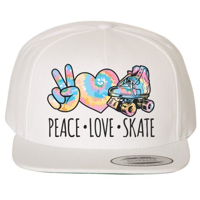 Tie Dye Roller Skating For Teen Girl Peace Love Skate Wool Snapback Cap