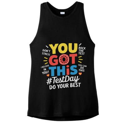 Test Day Rock The Test You Got This Teacher Test Testing Day Ladies PosiCharge Tri-Blend Wicking Tank