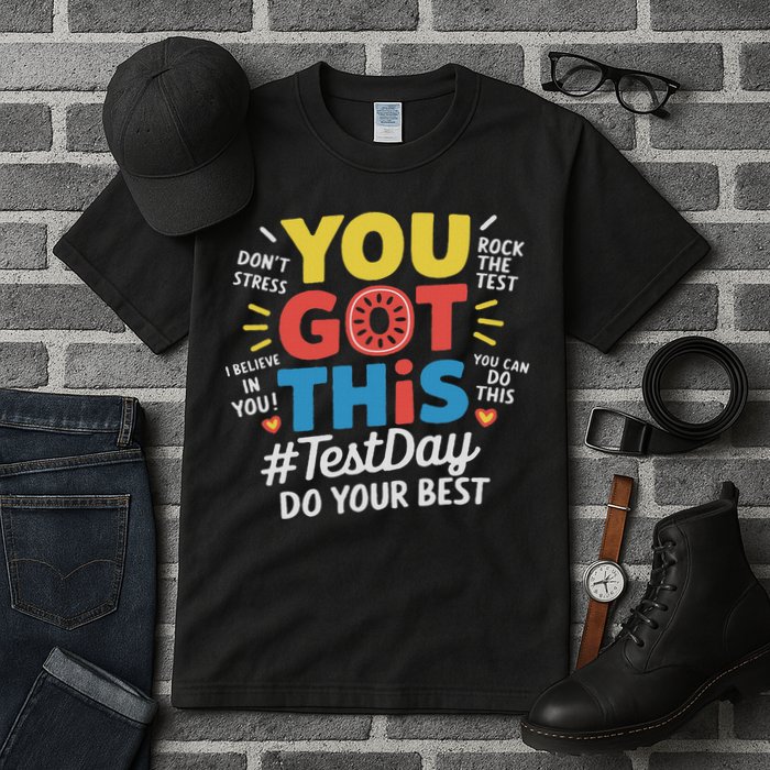 Test Day Rock The Test You Got This Teacher Test Testing Day Tall T-Shirt