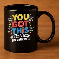 Test Day Rock The Test You Got This Teacher Test Testing Day 11oz C Handle Ceramic Mug
