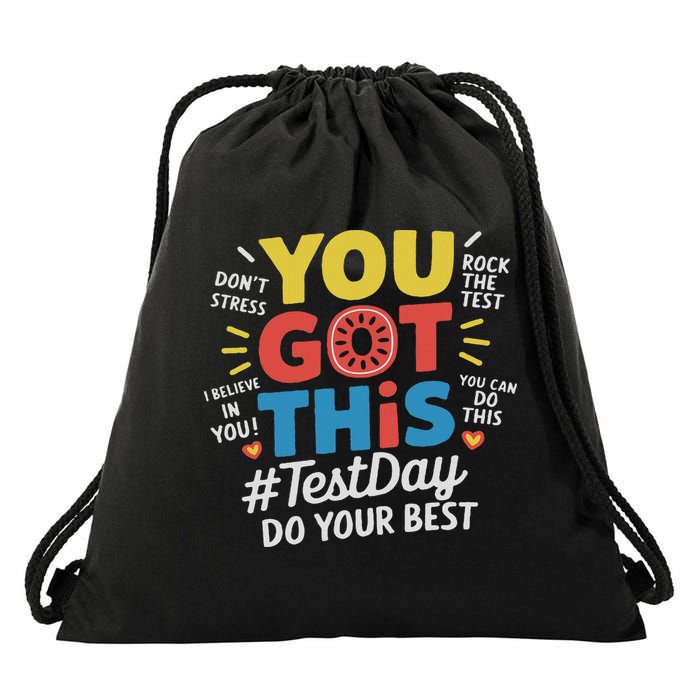 Test Day Rock The Test You Got This Teacher Test Testing Day Drawstring Bag