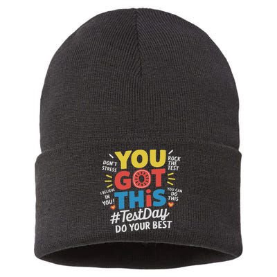 Test Day Rock The Test You Got This Teacher Test Testing Day Sustainable Knit Beanie