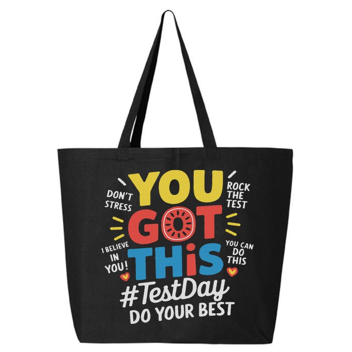 Test Day Rock The Test You Got This Teacher Test Testing Day 25L Jumbo Tote
