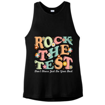 Test Day Rock The Test Teacher Testing Day You Got This  Ladies PosiCharge Tri-Blend Wicking Tank