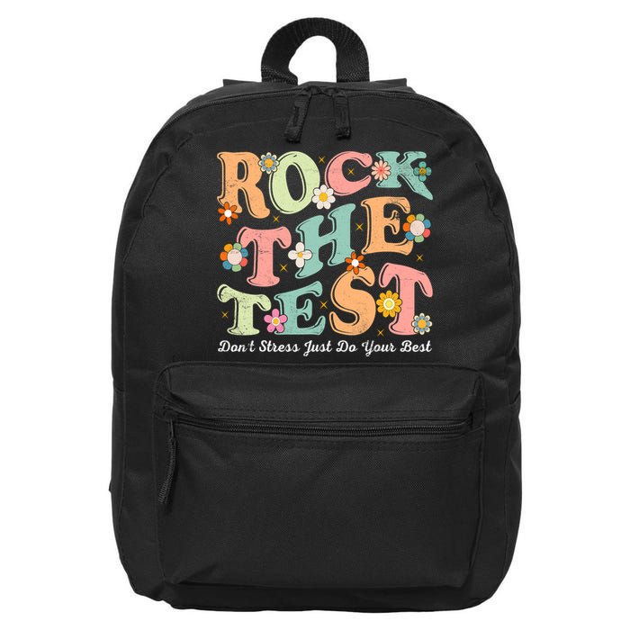 Test Day Rock The Test Teacher Testing Day You Got This  16 in Basic Backpack