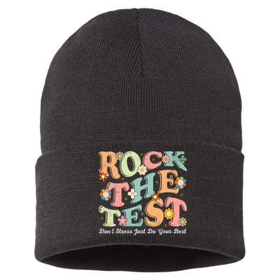 Test Day Rock The Test Teacher Testing Day You Got This  Sustainable Knit Beanie