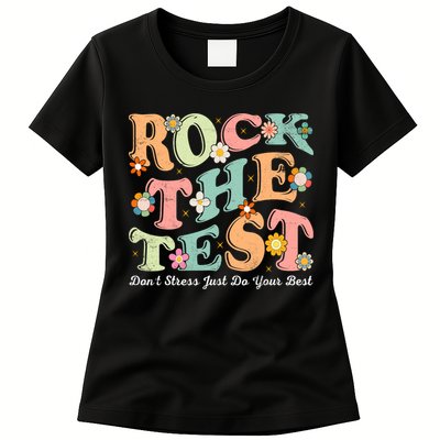 Test Day Rock The Test Teacher Testing Day You Got This  Womens T-Shirt