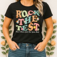 Test Day Rock The Test Teacher Testing Day You Got This  Womens T-Shirt