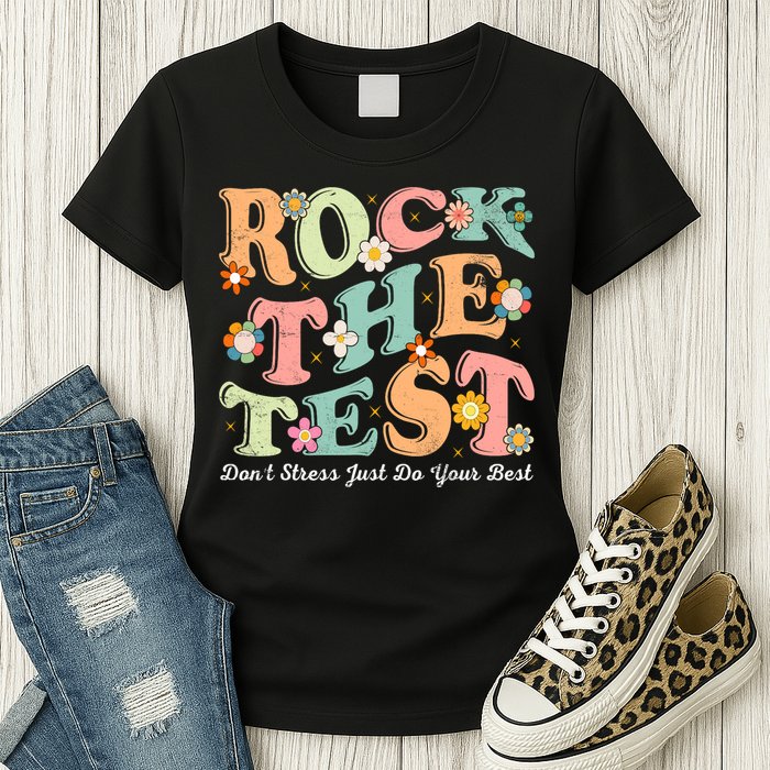 Test Day Rock The Test Teacher Testing Day You Got This  Womens T-Shirt