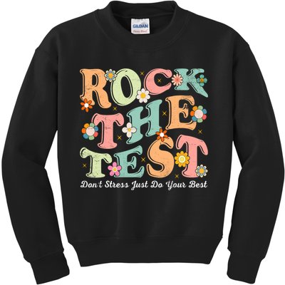 Test Day Rock The Test Teacher Testing Day You Got This  Kids Sweatshirt