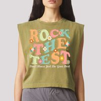 Test Day Rock The Test Teacher Testing Day You Got This  Garment-Dyed Women's Muscle Tee