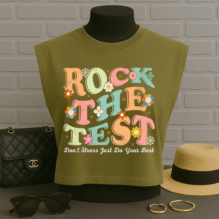 Test Day Rock The Test Teacher Testing Day You Got This  Garment-Dyed Women's Muscle Tee