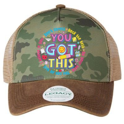 Test Day Rock The Test Teacher Testing Day You Got This Legacy Tie Dye Trucker Hat