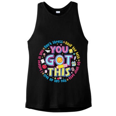 Test Day Rock The Test Teacher Testing Day You Got This Ladies PosiCharge Tri-Blend Wicking Tank