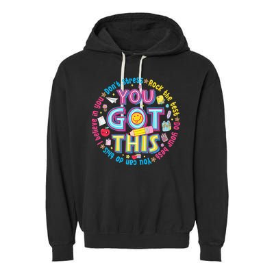 Test Day Rock The Test Teacher Testing Day You Got This Garment-Dyed Fleece Hoodie