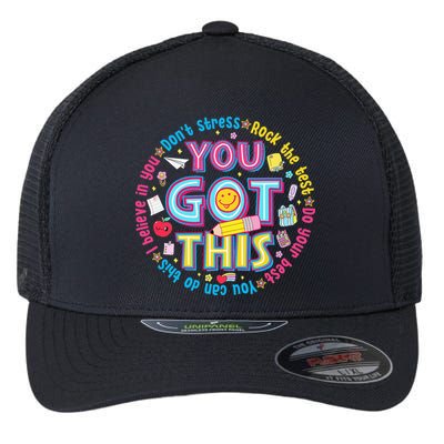 Test Day Rock The Test Teacher Testing Day You Got This Flexfit Unipanel Trucker Cap