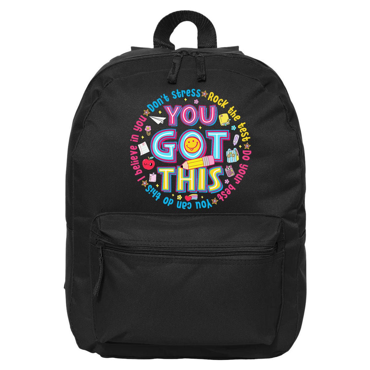 Test Day Rock The Test Teacher Testing Day You Got This 16 in Basic Backpack