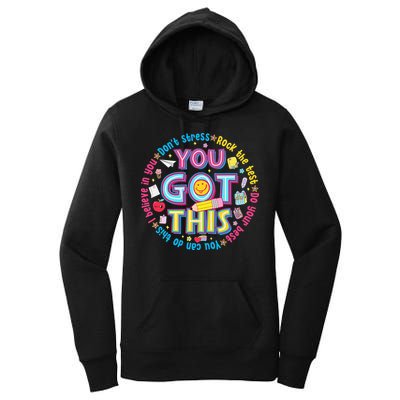 Test Day Rock The Test Teacher Testing Day You Got This Women's Pullover Hoodie