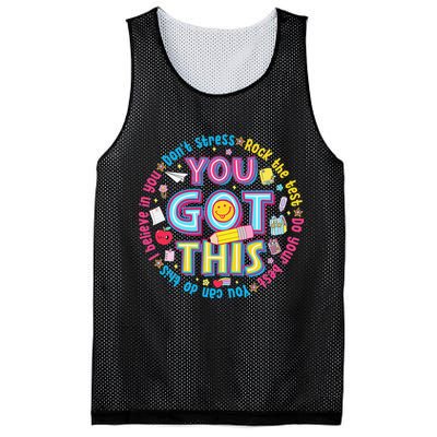 Test Day Rock The Test Teacher Testing Day You Got This Mesh Reversible Basketball Jersey Tank