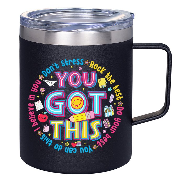 Test Day Rock The Test Teacher Testing Day You Got This 12oz Stainless Steel Coffee Mug