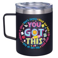 Test Day Rock The Test Teacher Testing Day You Got This 12oz Stainless Steel Coffee Mug