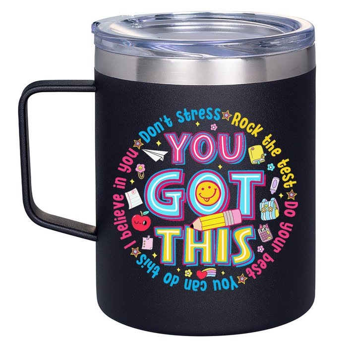 Test Day Rock The Test Teacher Testing Day You Got This 12oz Stainless Steel Coffee Mug