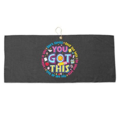 Test Day Rock The Test Teacher Testing Day You Got This Large Microfiber Waffle Golf Towel