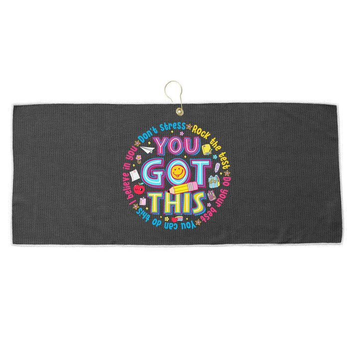 Test Day Rock The Test Teacher Testing Day You Got This Large Microfiber Waffle Golf Towel