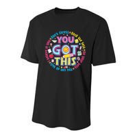 Test Day Rock The Test Teacher Testing Day You Got This Youth Performance Sprint T-Shirt