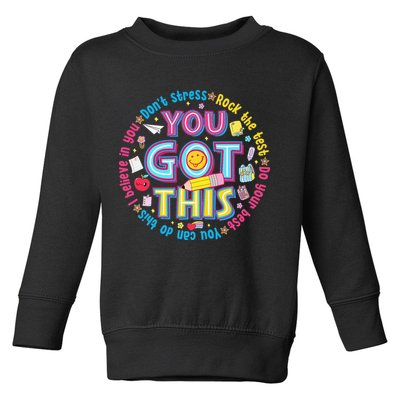 Test Day Rock The Test Teacher Testing Day You Got This Toddler Sweatshirt