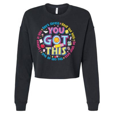 Test Day Rock The Test Teacher Testing Day You Got This Cropped Pullover Crew