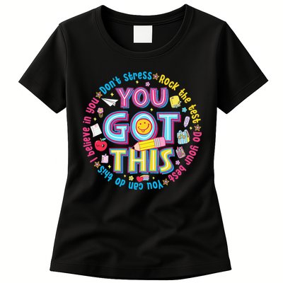 Test Day Rock The Test Teacher Testing Day You Got This Womens T-Shirt